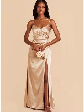 Birdy Grey Catherine Dress - Shiny Satin Gold